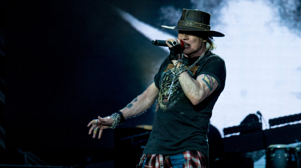 Эксл Роуз на концерте Guns N’ Roses в Лондоне, 16 июня 2017 года